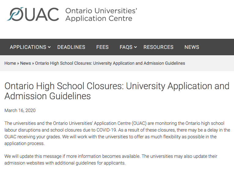 PSHGuidance's tweet image. Hey Grade 12s! OCAS and OUAC are keeping a close eye on things. Just like it's not business as usual for you, the application/admission process and mark collection probably won't be for them either. Stay tuned, and stay calm...as best you can!