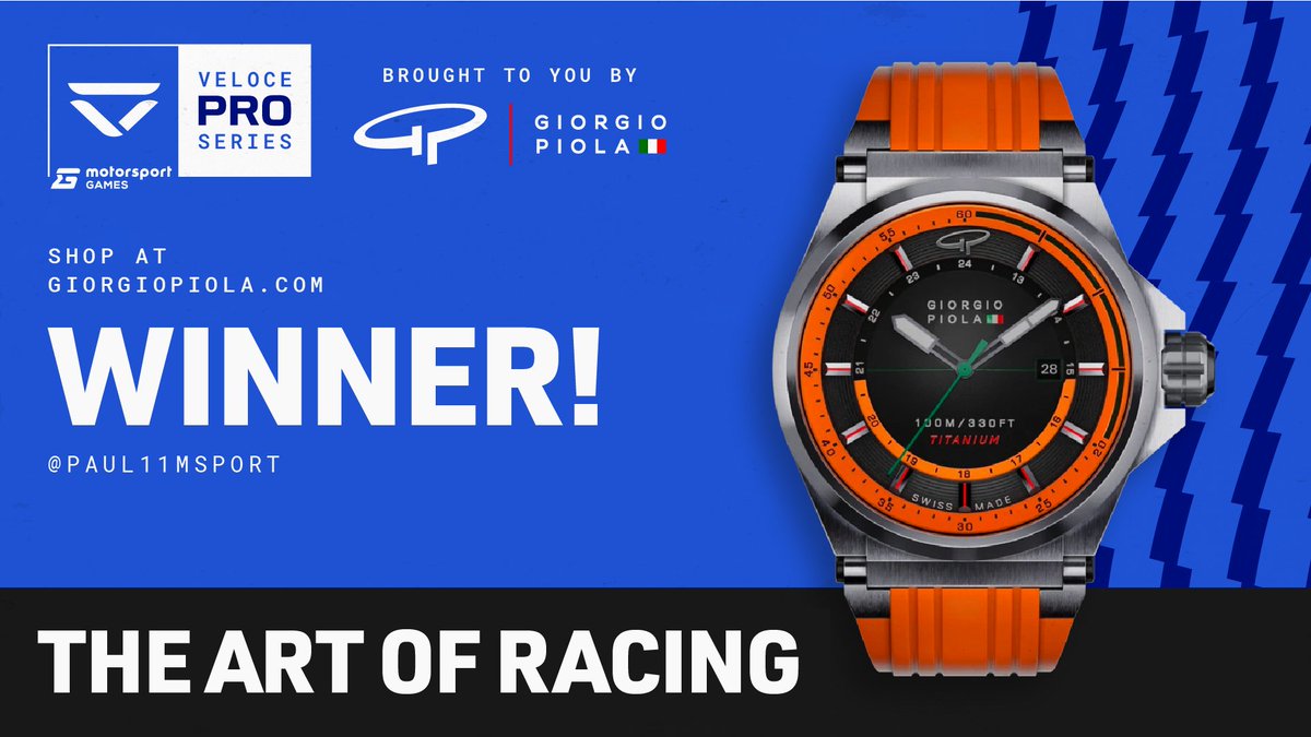 VeloceEsports's tweet image. 🍾 Congratulations @Paul11MSport 
⌚ You are the winner of the @Giorgio_Piola watch.

Thank you to everybody who entered... We have more competitions on the way! 👀 

#VelocePro
In partnership with @MSportgames
Powered by @Giorgio_Piola