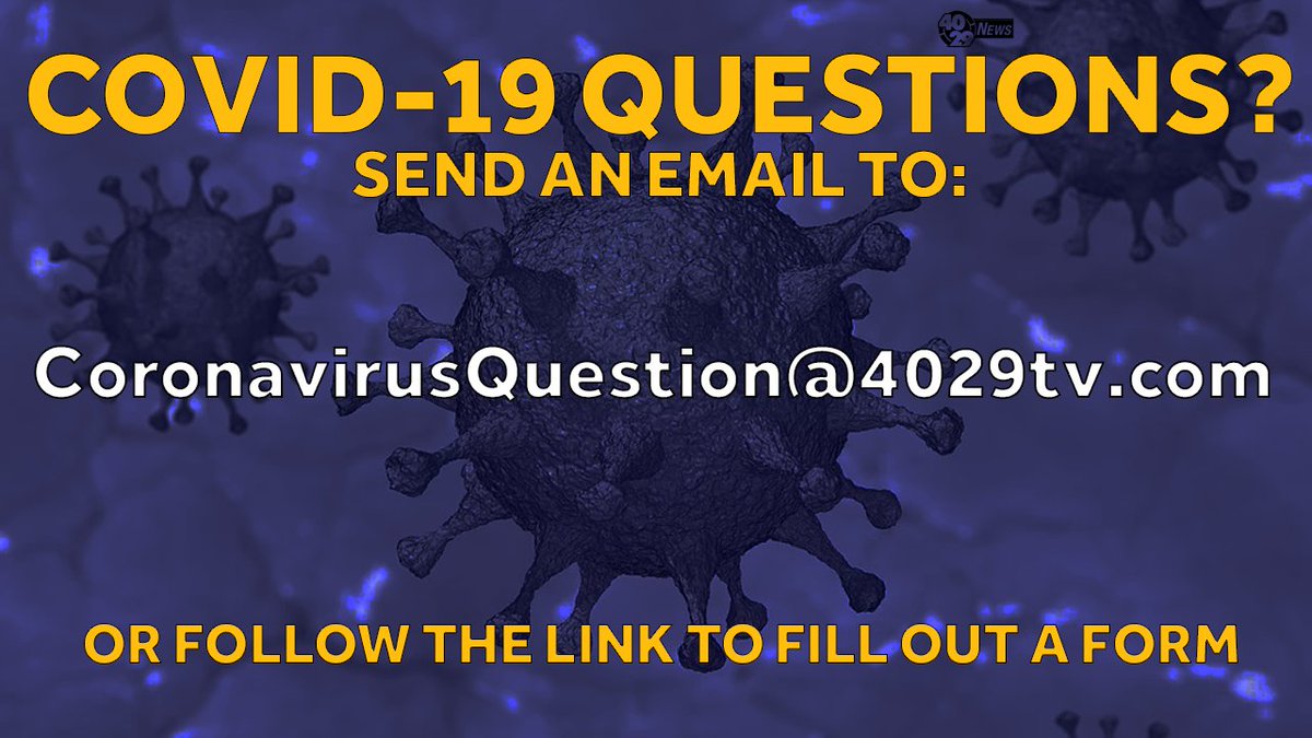 ❓ Do you have questions about COVID-19 and its effects on our community?
Send an email to CoronavirusQuestion@4029tv.com or use the form at this link -> 4029tv.com/article/arkans…

#covid19 #coronavirus
