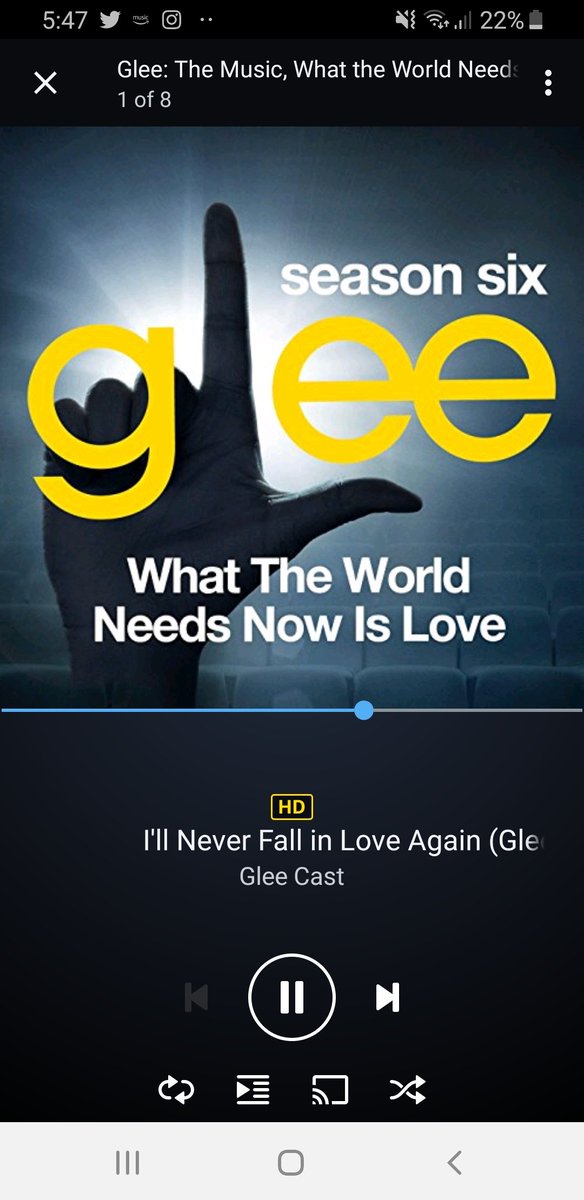slinehan1's tweet photo. Just noticed today that @AmazonMusicUK have FINALLY added the songs from the last half of season 5 and the whole of season 6. Of course I played these three songs the most. @LeaMichele and @chordoverstreet sing SO beautifully together. 😍😍👌👌 #Glee #Samchel x https://t.co/InljvFngNP