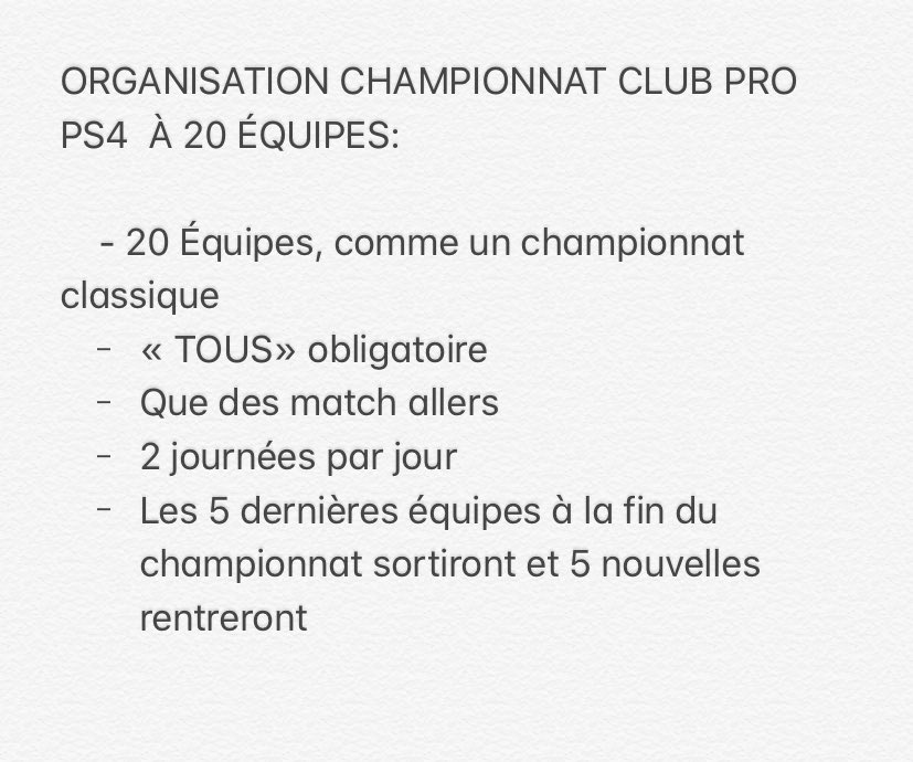 Championnat/tournoi Club pro PS4 tweet media