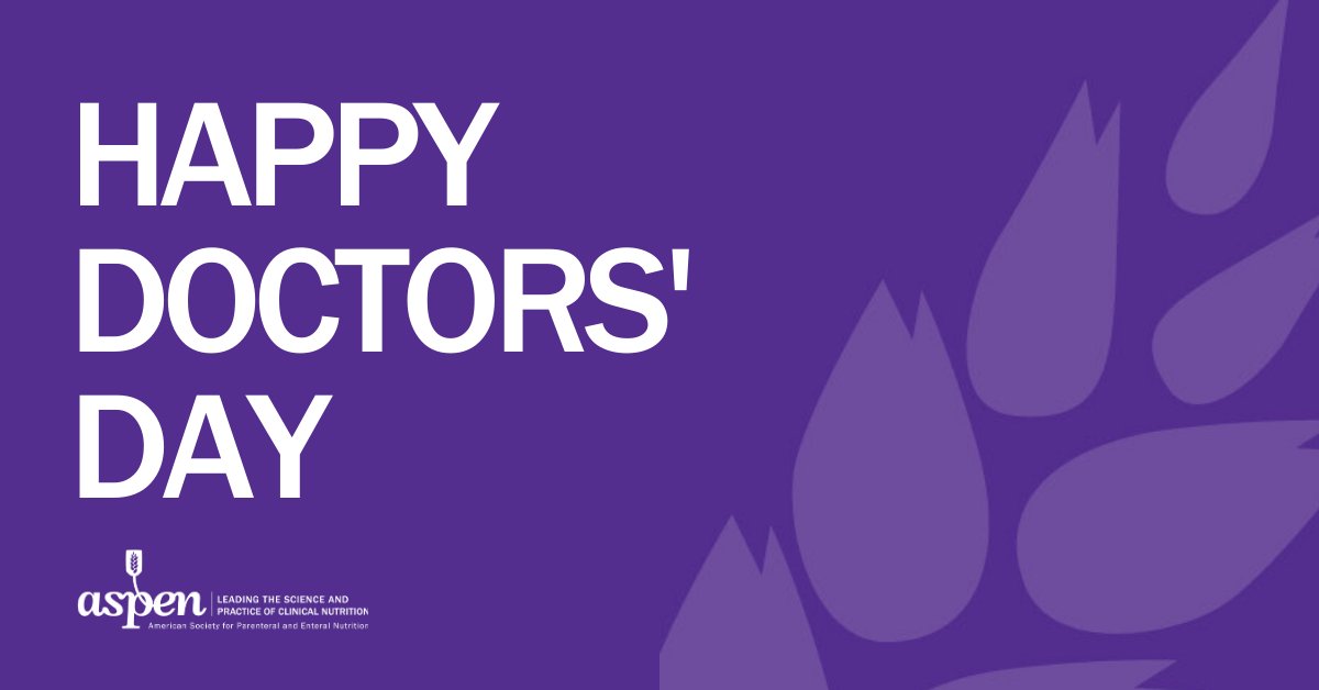 ASPEN_nutrition's tweet photo. Today is #NationalDoctorsDay and we want to thank all doctors, and all healthcare workers, for the work they do on behalf of patients everywhere. Thanks for keeping nutrition a key part of medical treatment! #thankyou #HealthcareHeroes https://t.co/GijsWrF43r