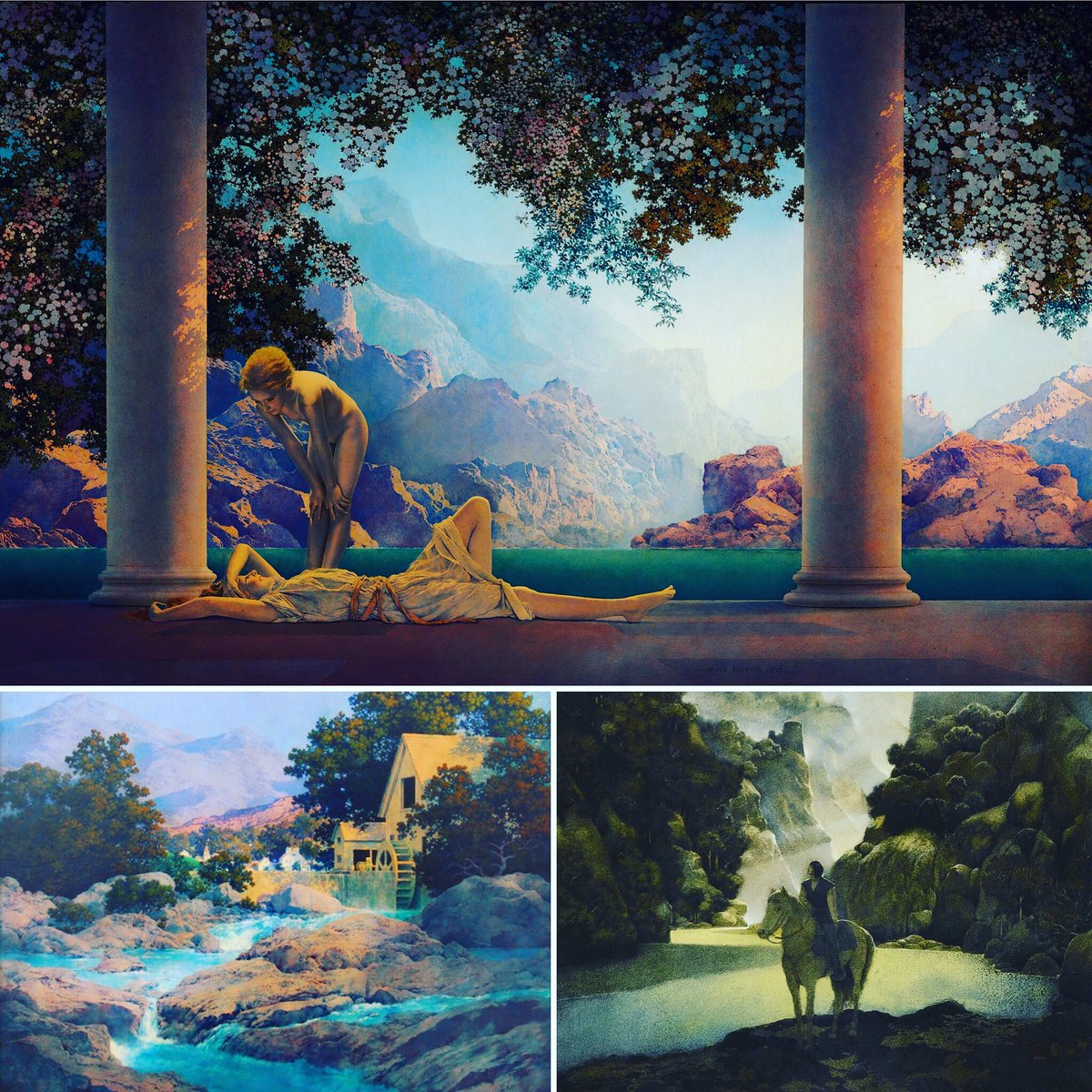 sundaypainter_'s tweet photo. Remembering #artist #maxfieldparrish #today - the #American #illustrator died on March 30, 1966.

#art #atre #artists #lanscapes #painters #paintings #landscapepainting #landscape_lovers #landscape_love #colors #colores🎨 #colores #daybreak #pintor https://t.co/itrIEZnYKx