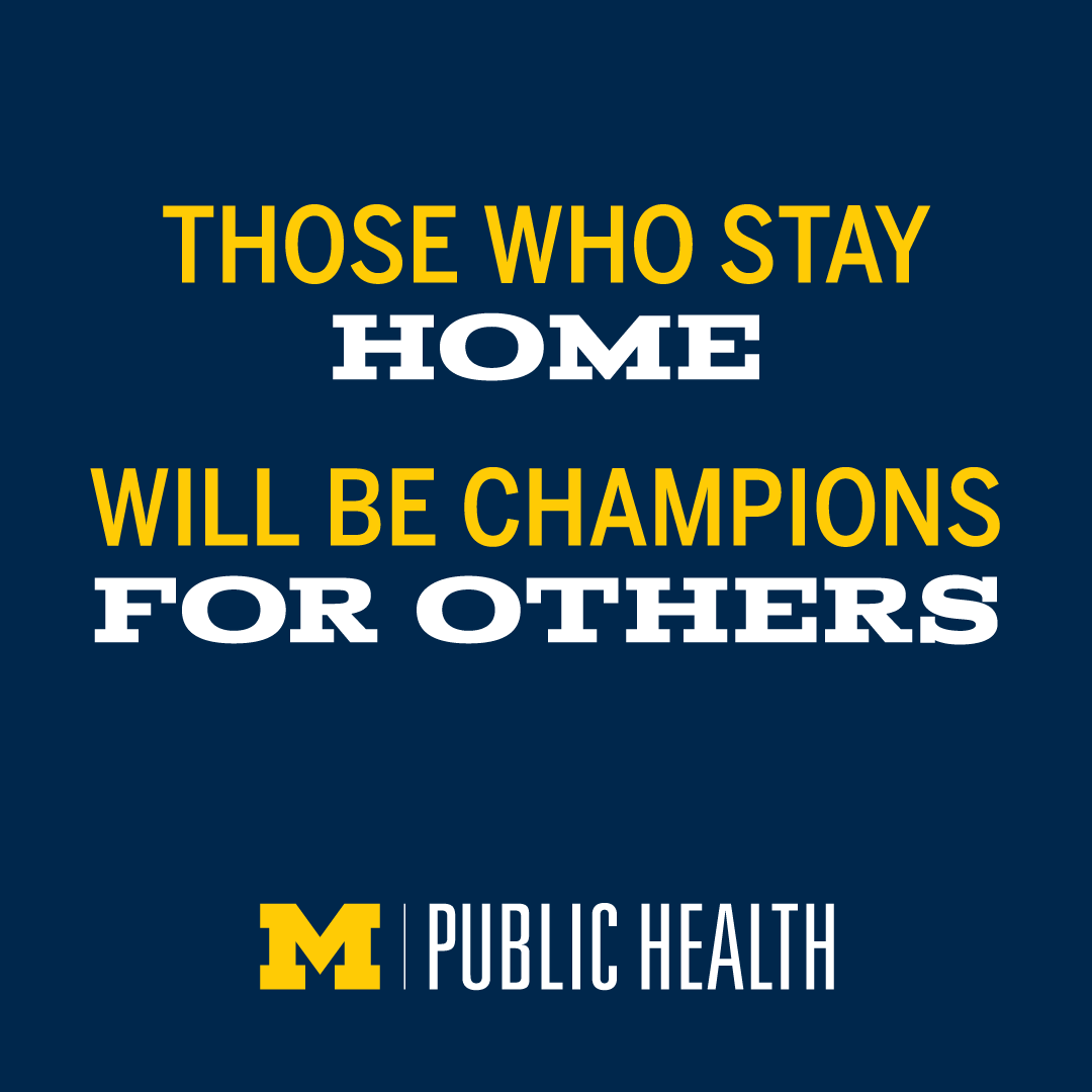 umichsph's tweet photo. It's more important than ever to #StayHomeSaveLives〽️💙 

@UMich Wolverines, do your part for #publichealth by observing the @CDCgov guidelines and sharing best practices to prevent the spread of #coronavirus.

Download Shareable Social Images + GIFs: https://t.co/lDnW56FYPE ⬅️ https://t.co/Se5s6uOCtB