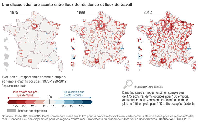 Par ailleurs, le monde façonné par notre hyper-mobilité est celui d'une concentration des activités qui va vers l'exact opposé de la société résiliente qu'il nous faut bâtir, sur la base d'une économie de la proximité.Illustration: concentration des emplois dans les villes (4/8)