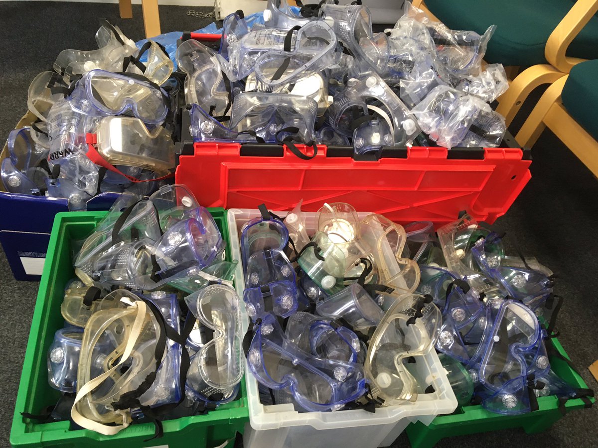 synaptogenesis2's tweet image. Science teachers assemble! Don’t forget to check if your local hospital needs goggles or visors donated! We were able to give 400 today! #ProtectNHSWorkers