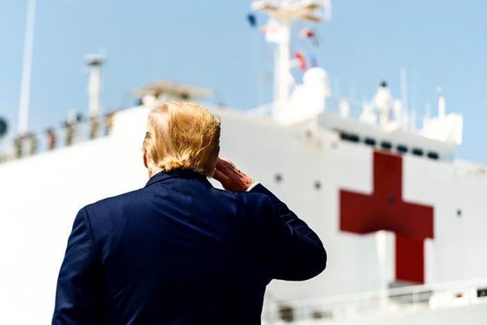 March 28: President Trump visited Norfolk, VA to send off the USNS Comfort to New York City where it will help relieve the strain on local hospitals