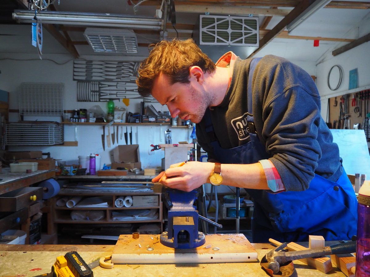 DCCIreland's tweet image. Find out a little more about knife-maker Hugo Byrne in the first of National Design &amp;amp; Craft Gallery's #MakerMondays as part of its virtual #GenerationExhibition. View on the Gallery's Facebook page here: bit.ly/39tMix9 and on Instagram bit.ly/2ylCR63