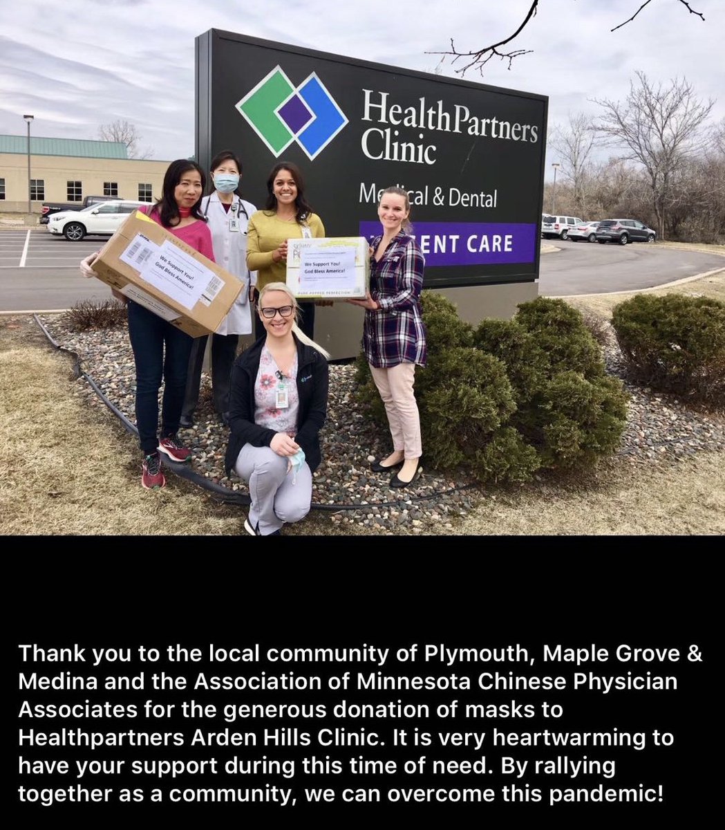 MNAMCP's tweet photo. The masks from our COVID-19 donation drive have made it into the hands of the good people at HealthPartners Clinic. Thank you for your service, and stay safe! 
To find out more on how to contribute to our drive:
https://t.co/wlBK28sAxL https://t.co/ABtik4PHBs