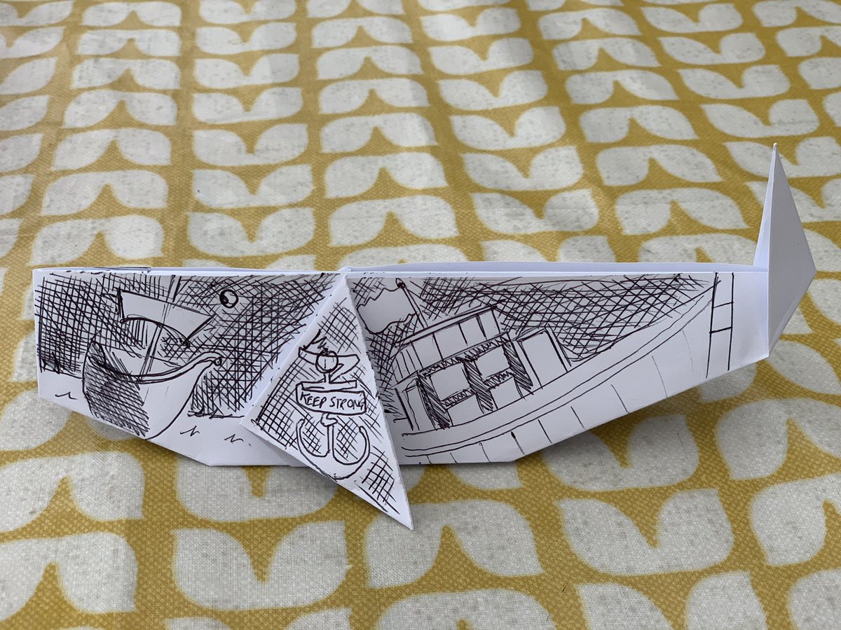 artcollabs's tweet photo. Here’s my #artcollabsorigami entry, a nautical whale! https://t.co/ifgWT7xgfq