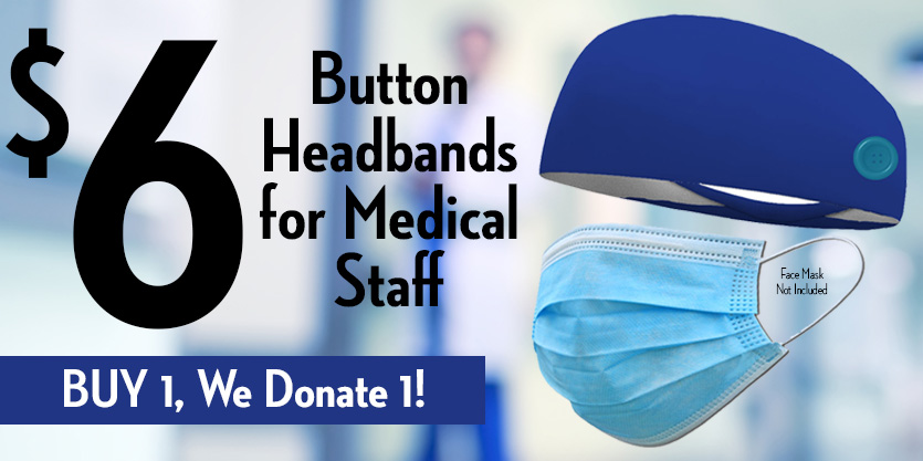 For our dedicated #COVID19 Med Staff, $6 Button Headbands to help prevent face mask ear irritation. BUY 1, We'll DONATE 1 to hospitals in NY, NJ &amp; CT! Over 1K donated so far! BUY AT bondiband.com 

#NationalDoctorsDay #NursesCOVID19 #DoctorsDay #NYC 
#NursesAreHeroes