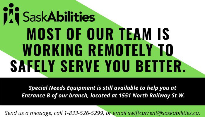 SCAbilities's tweet photo. A few things of note at our branch as of this week:
✅ Special Needs Equipment team members are still working out of ENTRANCE B at our branch.
❗️MOST of our team members who work out of our main branch are working from home. We appreciate your understanding. DM, call, email! https://t.co/znXYaju9sg