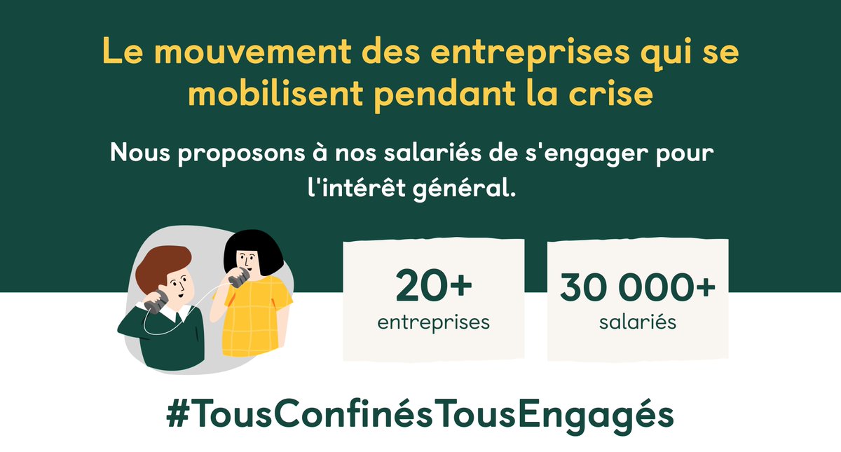 @Ekimetrics a rejoint le mouvement #TousConfinésTousEngagés : vous aussi, engagez-vous ! lnkd.in/gGnjSBQ 
<a href="/vendredi_cc/">Vendredi</a>
@Minist_Travail @EducationFrance <a href="/AG2RLAMONDIALE/">AG2R LA MONDIALE</a>
<a href="/GroupeSEB/">Groupe SEB</a>
<a href="/MeeticGroup/">Meetic Europe</a> <a href="/ManoMano_FR/">ManoMano_FR</a>
<a href="/GroupeADP/">Groupe ADP</a>
<a href="/PwC_France/">PwC France</a> 
#COVID19