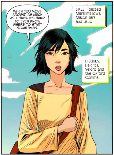 GO GO POWER RANGERS  #1: Trini has not only become maybe my favorite character to write because of her amazing empathy toward her fellow Rangers, but... she also gives me the opportunity to do "Oxford Comma" writing jokes.