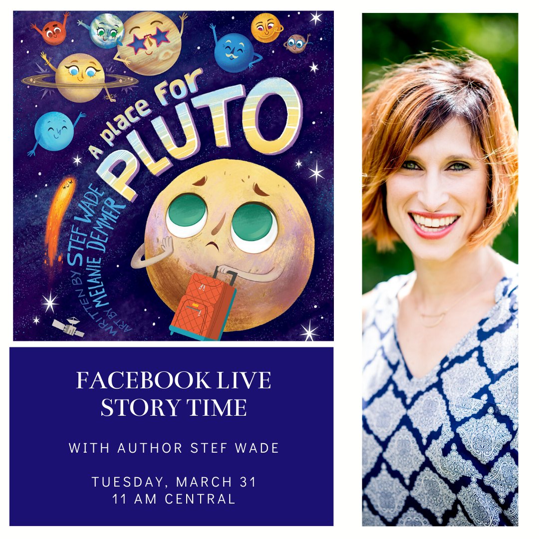 Stef_Wade's tweet photo. Let's travel to space tomorrow! Join me for Facebook Live #storytimeread of #aplaceforpluto! https://t.co/40btkW4qEC
