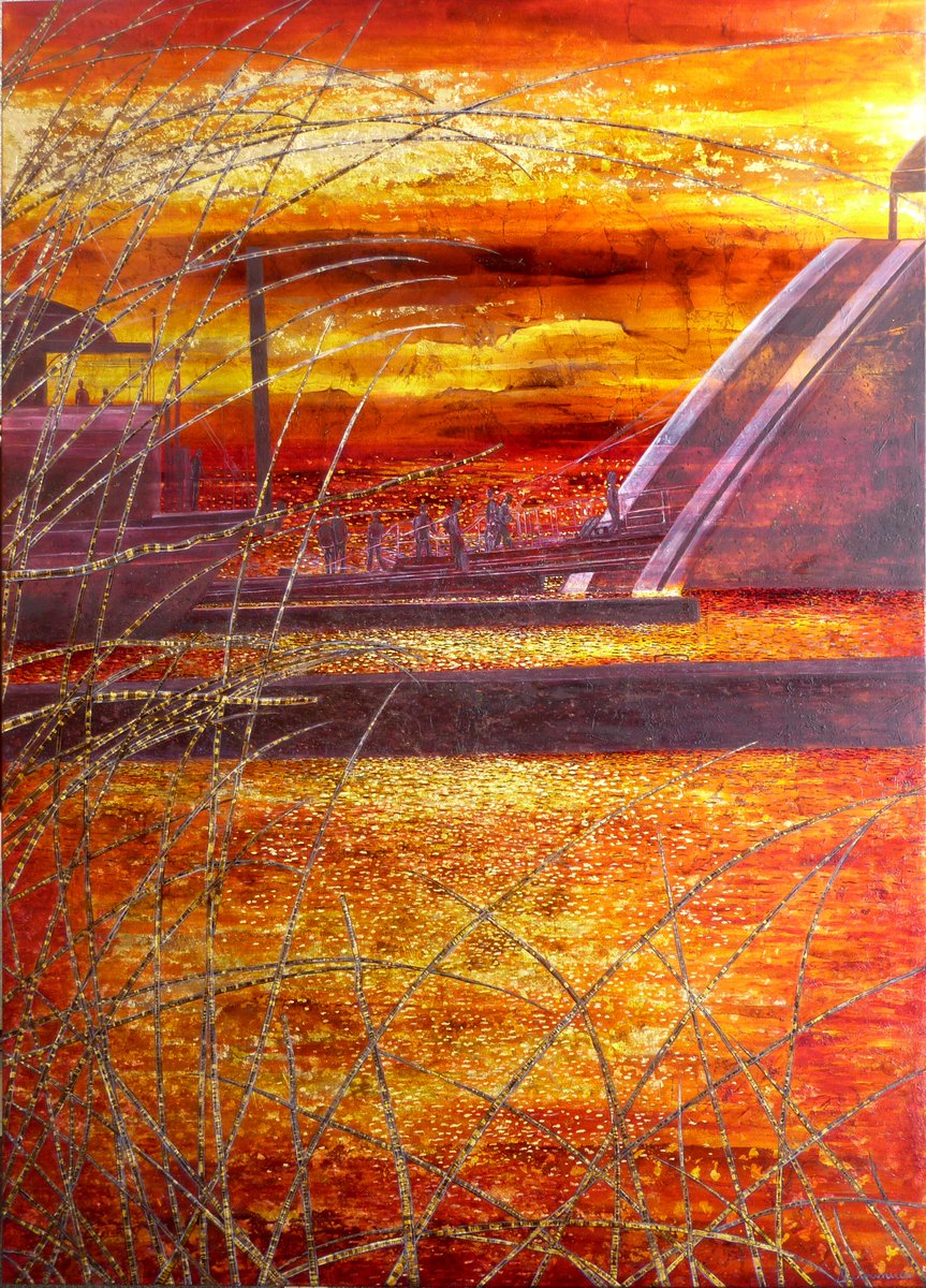 BettiDumi's tweet photo. DISTANT DESTINATION
49.2 H x 49.2 W x 1.6
Silver background, glass color, copper leaf and oil colors on canvas.
#saatchiart #elisabettaduminuco
#fineart #contemporaryart #artgallery # landscapepainting
#artist https://t.co/K1V6HuGszl