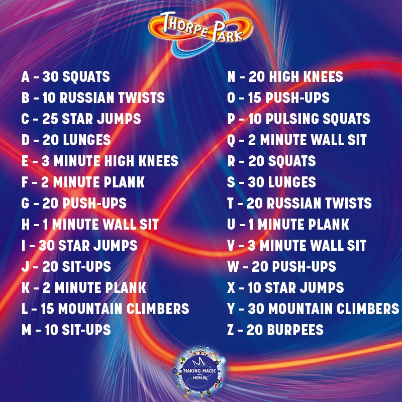 Thorpe Park Resort On Twitter Thrillseekers Keeping Active Is Important Not Only For Your Physical Health But For Your Mental Health Too This Mindfulmonday Spell Out Your Favourite Thorpepark Ride And Challenge