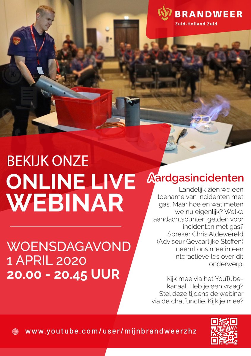 Aardgasincidenten. Nee, het is geen grap: woensdagavond 1 april verzorgen we een live-webinar aardgasincidenten. Kijk jij mee? En vergroot je vakkennis! #coronacrisis #vakbekwaamblijven