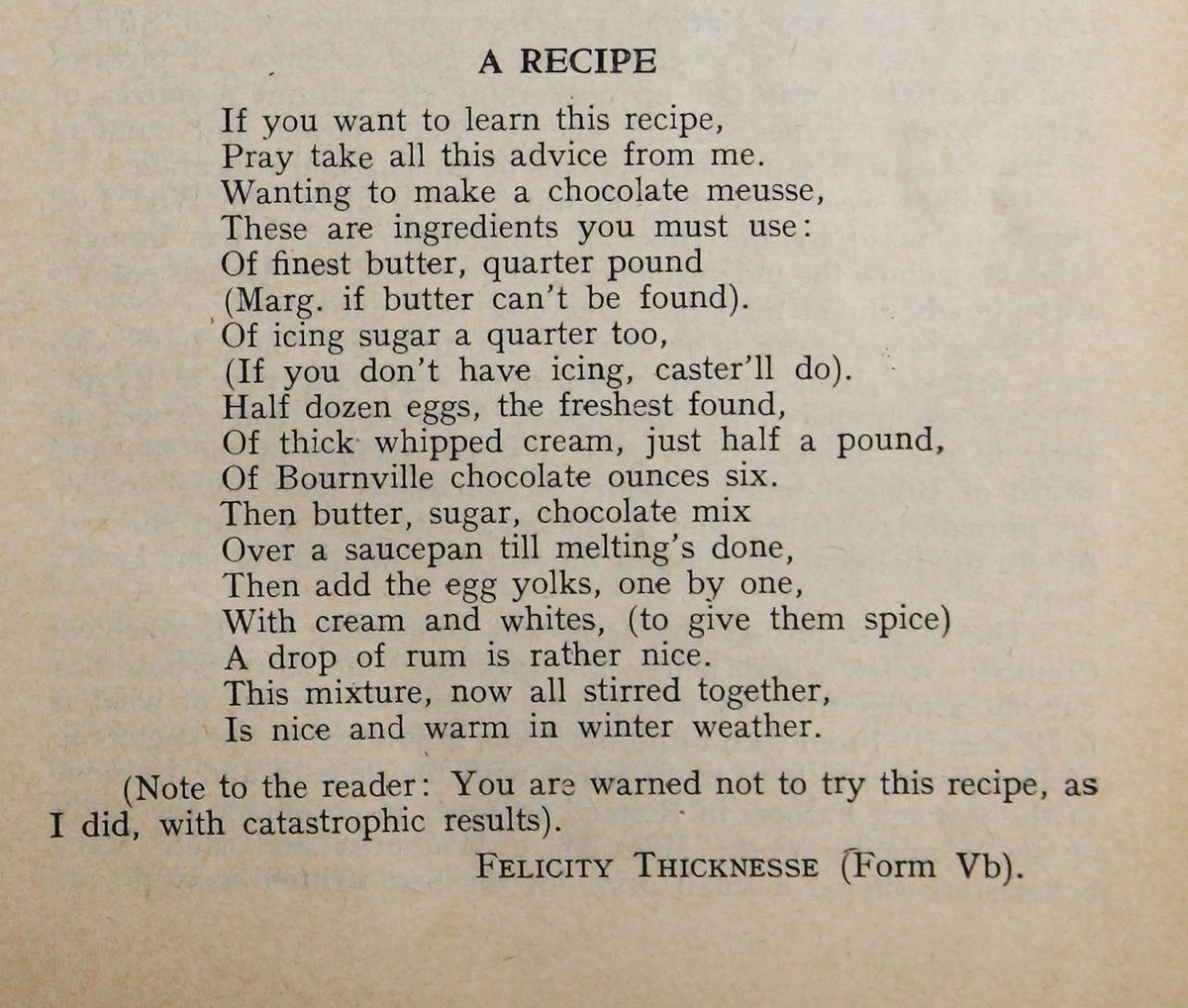 PFdn_Archives's tweet photo. While you are spending more time at home, why not try this recipe from the 1962 Peeps magazine. I like that Felicity has tried hard to make the ingredients flexible but there might be a link between that and the warning at the end! #FoodAnd Drink #Archive30 #Tasty #SchoolArchives https://t.co/FKEB3sFkFz
