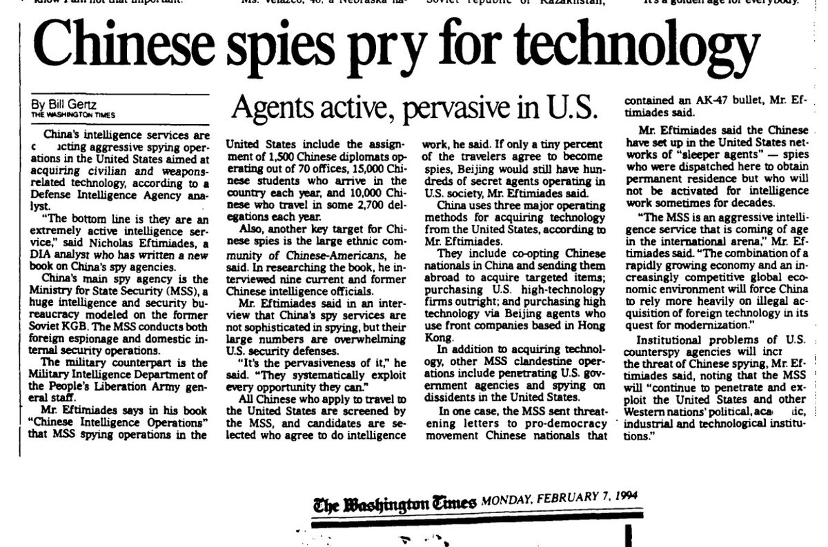 China 1994, when the Clinton Crime Cartel began selling America's secrets for profit.And the  @TheJusticeDept &  @FBI just stood there with their teeth in their mouths...