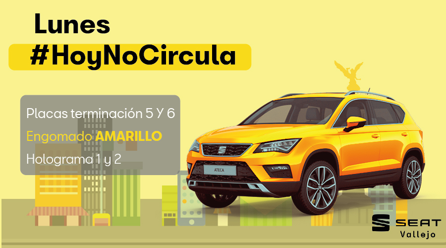 Este lunes inicia de nuevo el programa #HoyNoCircula. 
Te recomendamos verificar que tu auto no tenga placas terminación 5 y 6, engomado amarillo.