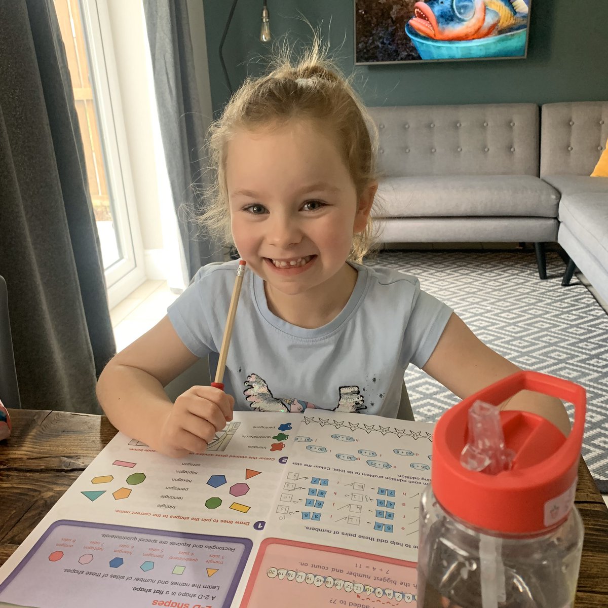 kyliepsmith's tweet photo. @Y1Brunton Eva loving her Maths time at home!! ❤️ https://t.co/4iI2uExtqD