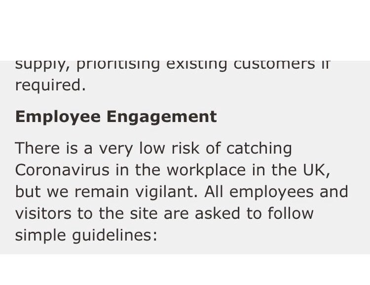 julesf306's tweet photo. So @ScottGroupLtd have an interesting statement regarding current Covid 19 advice on their website. Try telling that to staff who are working knowing they have been working with people who have now tested positive! Scandalous money before safety! https://t.co/KdnFXnrlUR