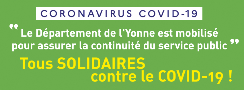 Le Département de l'#Yonne est mobilisé pour assurer la continuité du service public. 📞Personnes handicapées 03 86 72 89 24 (MDPH), Personnes âgées 03 86 72 85 00 (MAIA), Protection Maternelle et infantile, Assistantes Maternelles, informations Mode de Garde : 03 86 72 88 62