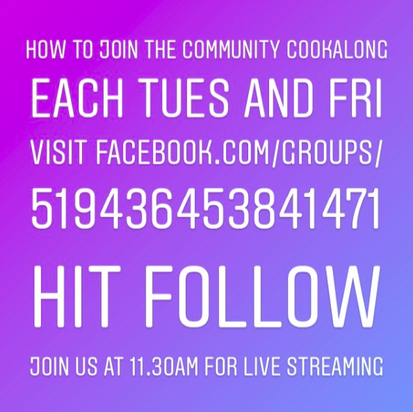FourGablesFood's tweet photo. Join us for the community cookalong each Tuesday and Friday. You can find all of the recipes in advance over on our Community group page by following link in bio. 
We’d love to hit 1000 followers so please share with friends and family and get involved in the fun. https://t.co/x6R6xr83TJ