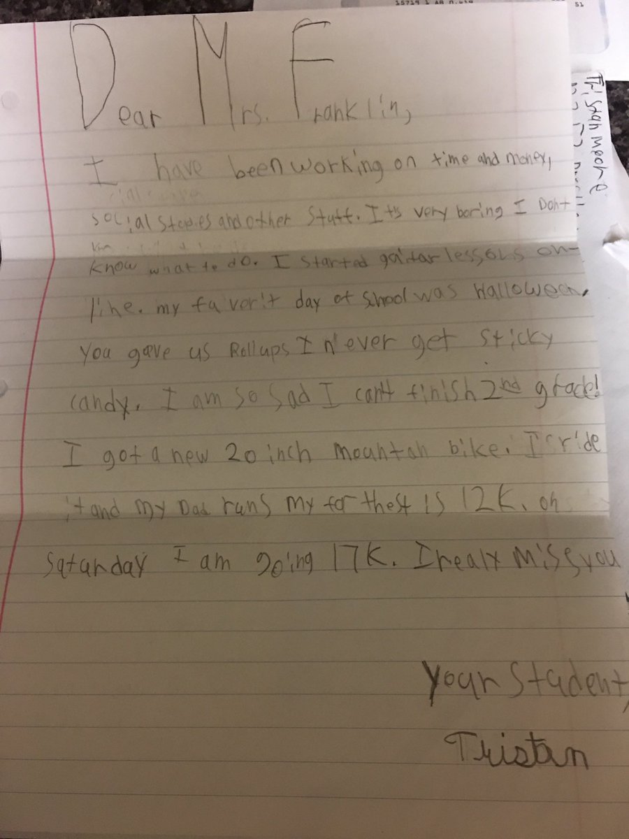 franklins_class's tweet photo. I am so excited, I received 2 letters in the mail from my students.  I am working on their letters.  #TMESeagles https://t.co/NaxYCzTIDw