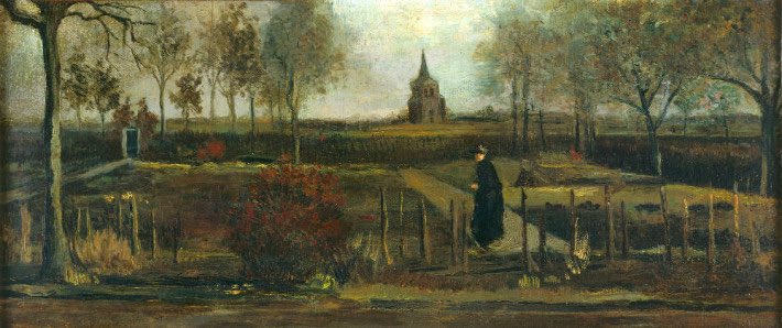 lizss's tweet photo. Objectnumber 1962.0200 @groningermuseum Lentetuin, de pastorietuin te Nuenen in het voorjaar (1884) door Vincent van #Gogh gestolen @SingerLaren https://t.co/OBEyE7aDPT
