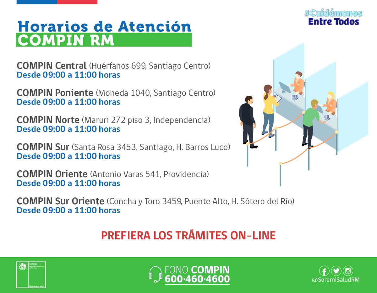 SeremiSaludRM's tweet photo. #INFORMACIÓN | Nuestras oficinas de #Compín se encuentran atendiendo con personal externo. https://t.co/GNlffZDazV
