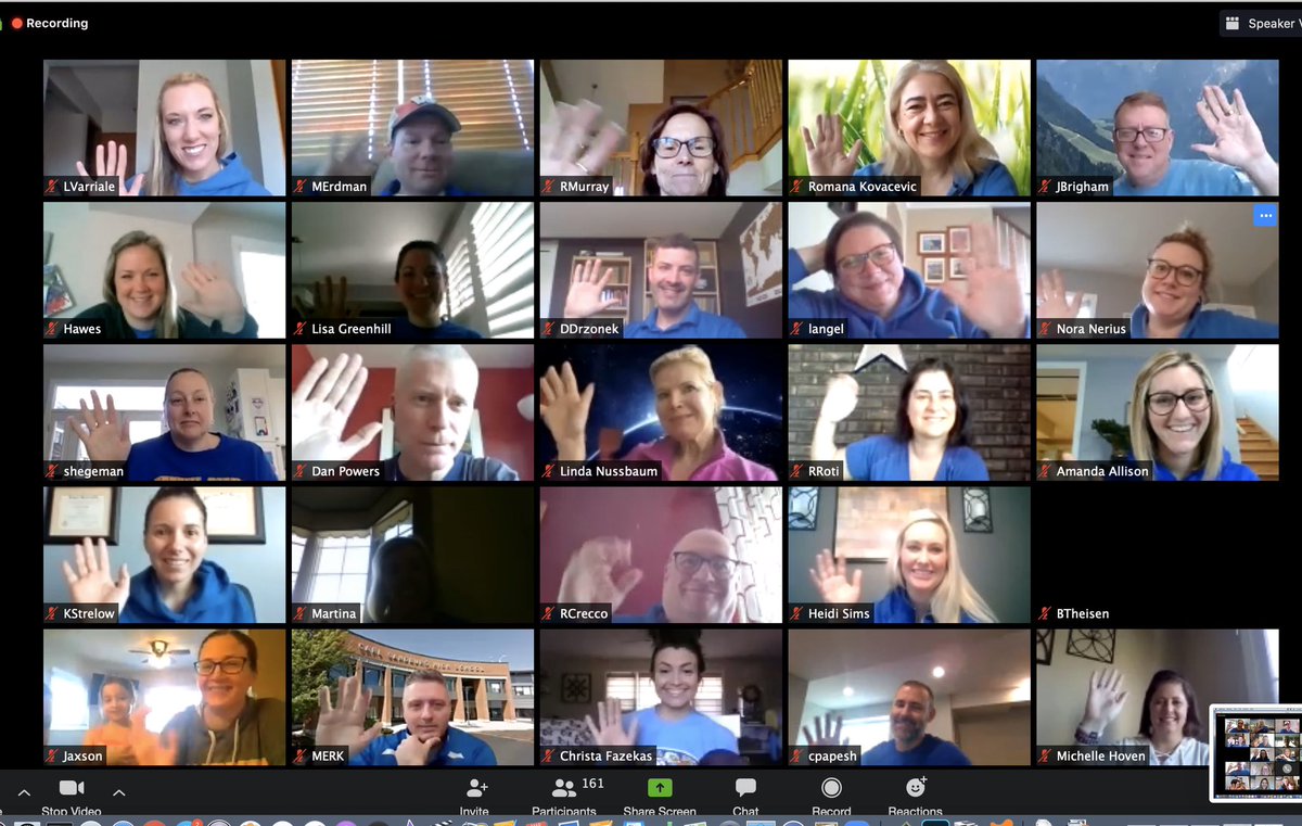 SandburgHS's tweet photo. Welcome back Sandburg! @jltyrrell8 with the “Back from Break” pump up session has us ready to conquer another week of eLearning. Let’s go Eagles!!! #EliteDaily #D230Proud https://t.co/szCpieNRiL