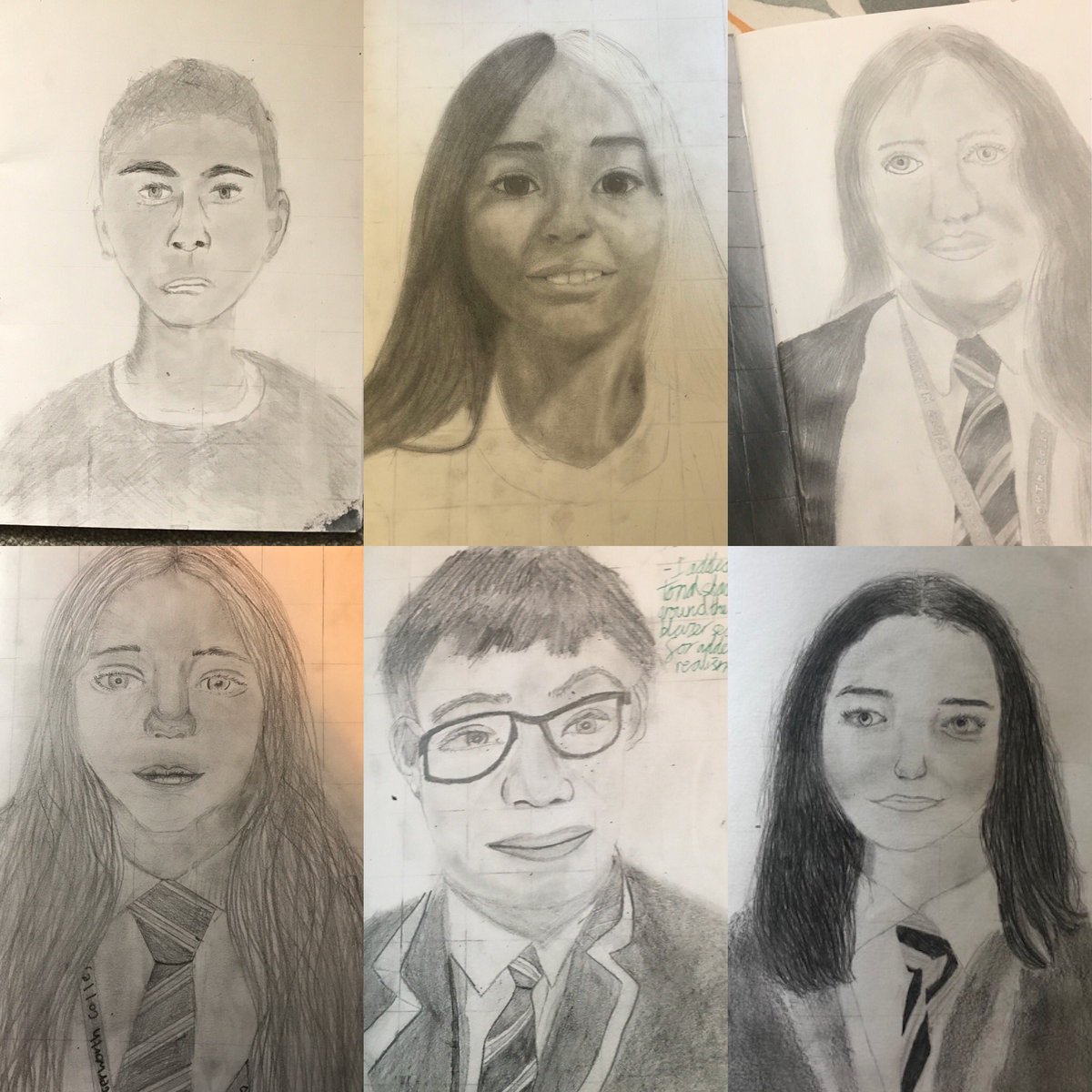 Some more year 8 self portraits emailed in today. Credits logged for excellent work!