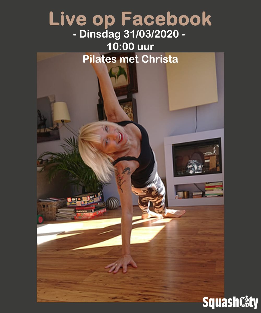 squashcity020's tweet photo. Morgen ochtend 10:00 uur kan je weer meedoen met een live Pilates les van Christa, te volgen via onze Facebook pagina. https://t.co/CV2bhaljtw
