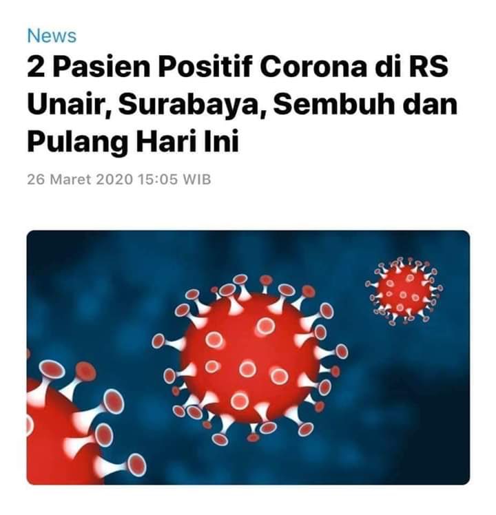 kangdede78's tweet photo. Dari bbrp daerah sdh ada kabar baik, ada kesembuhan dari COVID19 Coronavirus.

Sampaikan kabar baik ini melalui akun sosmed anda.

#dirumahsaja 
#JagaJarakDulu https://t.co/xyZaVBQ6EA