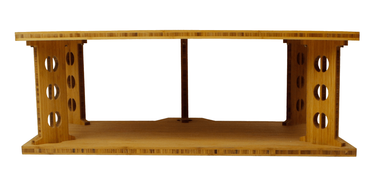 TriArtAudio's tweet photo. Tri-Art Audio equipment racks including each shelf is made of solid 3-ply bamboo. The shelves are sonically tuned with a Resonant Pressure Release Aperture (RPRA). Utilizing the sonic properties of copper, brass, and bronze, each shelf is tuned to a specific frequency null. https://t.co/k4UTyRZ8YI