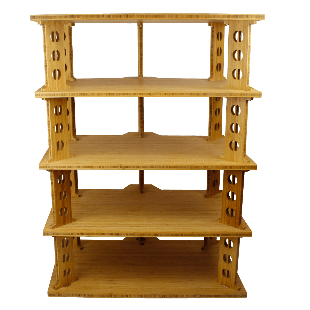 TriArtAudio's tweet photo. Tri-Art Audio equipment racks including each shelf is made of solid 3-ply bamboo. The shelves are sonically tuned with a Resonant Pressure Release Aperture (RPRA). Utilizing the sonic properties of copper, brass, and bronze, each shelf is tuned to a specific frequency null. https://t.co/k4UTyRZ8YI