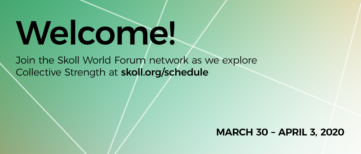 SkollFoundation's tweet photo. Grab a cup of coffee or tea and JOIN US this week as #SkollGoesVirtual! Help us illustrate this year’s theme #CollectiveStrength, even as we’re practicing social distancing. Check out the schedule of events and see you there! https://t.co/H659gJCVln https://t.co/X2Qh81GiSp
