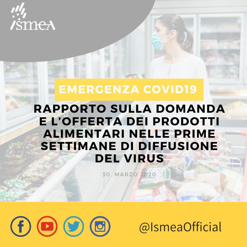 IsmeaOfficial's tweet photo. 📍Emergenza #Covid19: abbiamo pubblicato il Rapporto ISMEA sulla domanda e l'offerta dei prodotti #alimentari nelle prime settimane di diffusione del virus -➡️ Puoi leggerlo qui: https://t.co/v90WJuZeL5 https://t.co/XlRjBqOeUt
