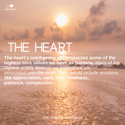 HeartMath's tweet photo. The heart's intelligence encompasses some of the highest core values we have as humans. #addheart #bekind #love #care #compassion #humanity #kindess https://t.co/oMOunFeE3E