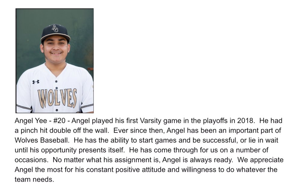 ACHSWolves's tweet photo. Spring Sports Senior Shout Out!   #ACcompete #Wolfpride 
@achs_baseball https://t.co/fI5WUVErze