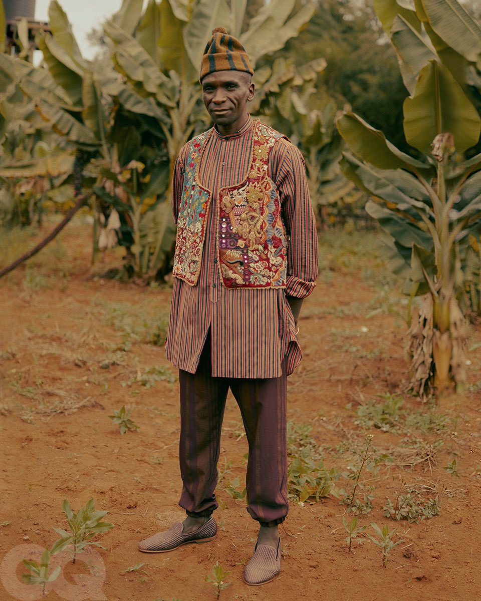 willwelch's tweet photo. Historic sub-two marathoner @EliudKipchoge photographed in Kenya for the April issue of @GQMagazine by Fanny Latour Lambert, with styling by Mobolaji Dawodu. Read the full profile here: https://t.co/wrSRJYZHIl https://t.co/Dn7zIu2xPH