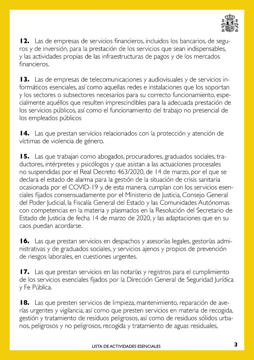 FAVAGUERE's tweet photo. Adjuntamos la lista de actividades esenciales que están permitidas https://t.co/Xy31XXffof
