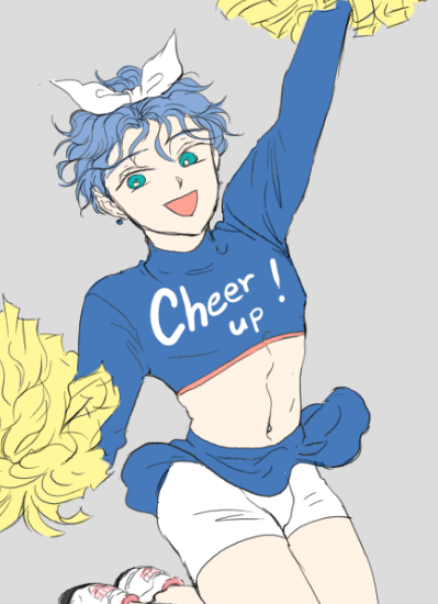 FANBOX用に描いてる絵だから宣伝みたいであれだけど、チアリーダー可愛い...元気な笑顔でクロップトップでミニスカひらひらりすりゅ...色違いで何個も欲しい定期的に描く🤤💙💙💙💙💙 