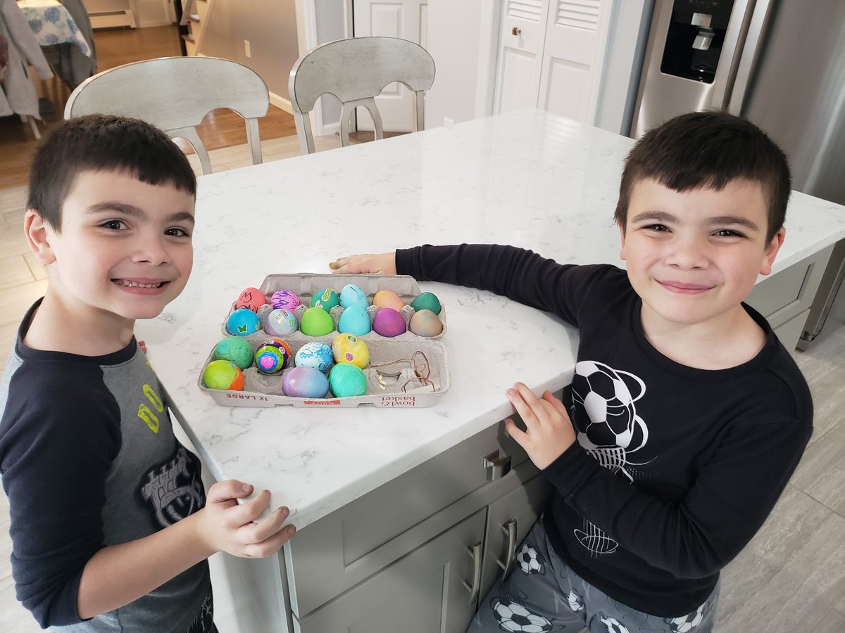 These first grade cuties kept busy over the rainy weekend by creating these festive Easter eggs.  #WeAreBethpage ⁦<a href="/BethpageUFSD/">BethpageUFSD</a>⁩ #Twinning