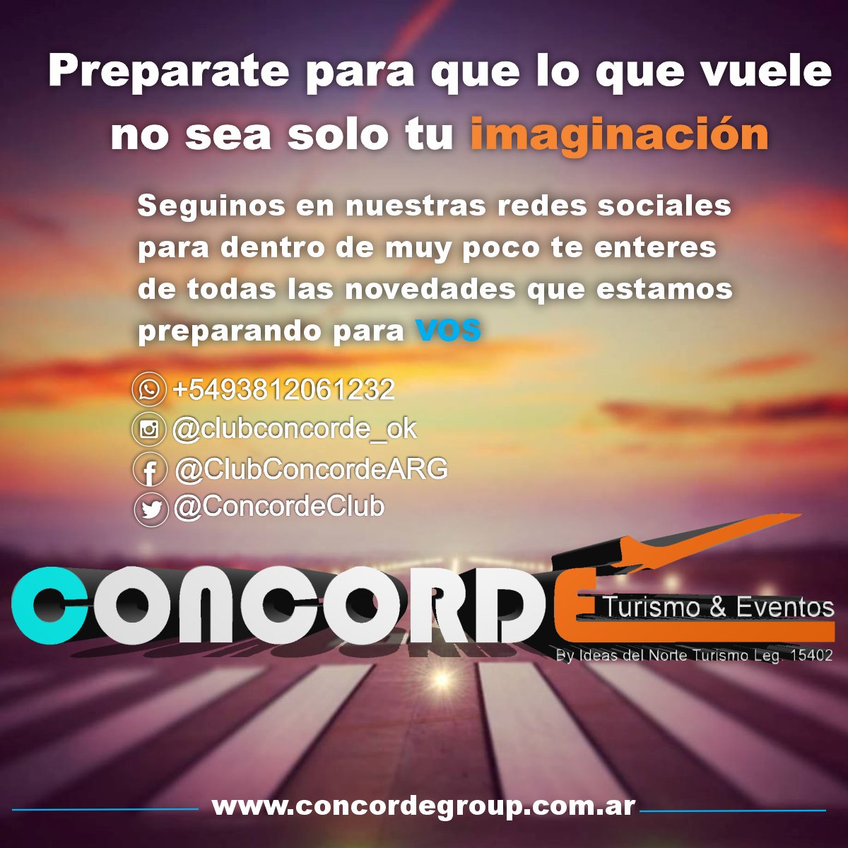 ConcordeClub's tweet photo. EL QUE ESPERA NO DESESPERA

Aunque esta espera no es por una buena razón, estamos preparando lo mejor para vos, Seguí nuestras redes sociales ya estaremos mostrándote un poco mas de todo lo increíble que estamos preparando para vos. https://t.co/jRCrUcppVS