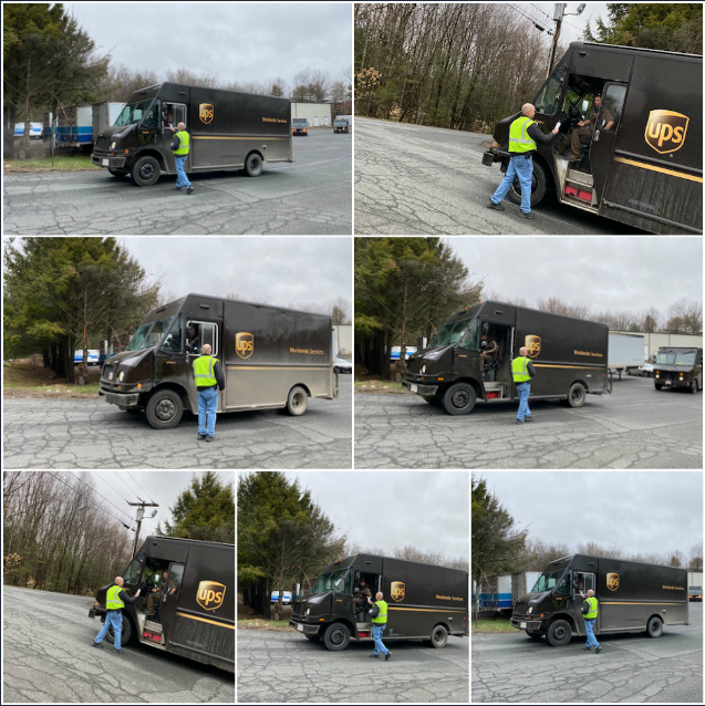 Deerfield is working hard to keep employees safe with antibacterial supplies! 

(On Road Supervisor, Rick, passes out Hand Sanitizer to drivers as they leave to start their days)
