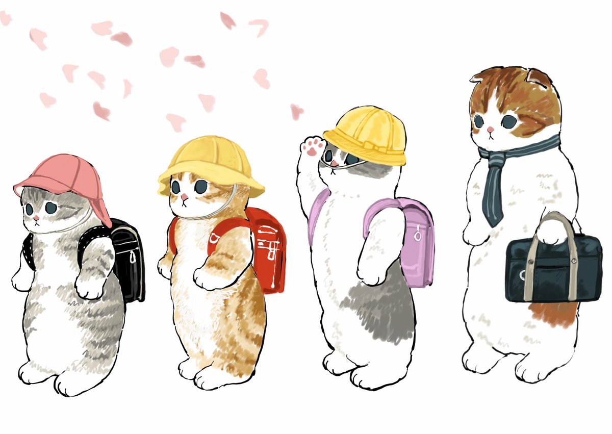 mofu_sand's tweet photo. にゃんこ、ピカピカの一年生✨ https://t.co/7gbos99Fxu
