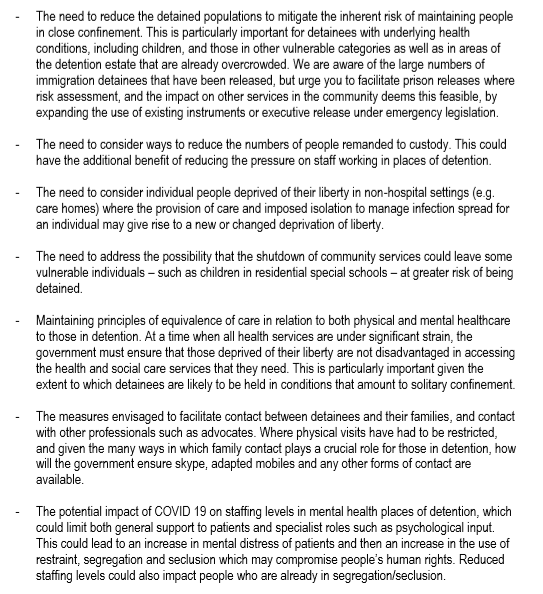 We highlight issues raised by some members, including the need to: - reduce detained populations to mitigate the risk to people in close confinement- maintain equivalence of care for those in detentionMore here:  https://go.aws/2V05qxJ 